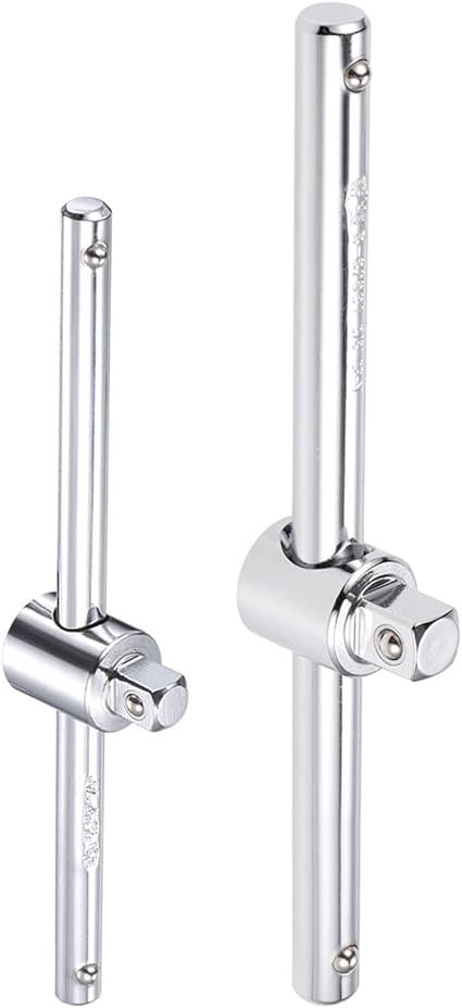 uxcell 14 and 38 Drive Sliding Wrench Breaker Bar THandle Socket Hand Tool 2pcs