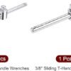 uxcell 14 and 38 Drive Sliding Wrench Breaker Bar THandle Socket Hand Tool 2pcs