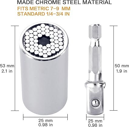 Gifts for Men Stocking Stuffers for Adults Men Super Universal Socket Tool Birthday Christmas Dad Gifts for Dad Him Husband Grip Socket Set wPower Drill Adapter Cool Tools Gadgets for Mens Gifts