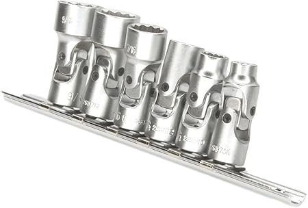 Genius Tools 6 Piece 14 Drive SAE Universal Hand Socket Set (12Point) CRV Steel US206S