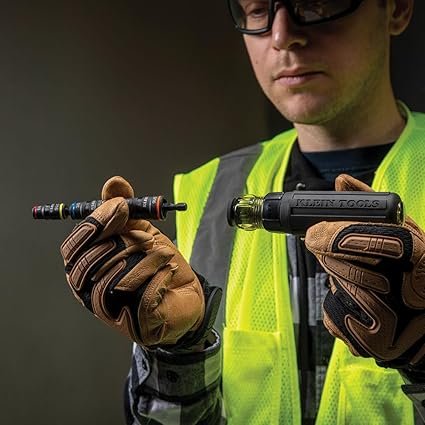 Klein Tools 32933 Klein Tools 32933 Impact Driver SAE 7in1 Impact Rated Socket Set 3 Flip Sockets with 6 Hex Driver Sizes and 14Inch Bit Holder 5Inch Shaft