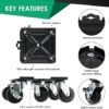 Clearance Furniture Dolly Furniture Movers with 5 Wheels 360° Rotatable and Lockable 4 Packs Premium Carbon Steel Furniture Lifter Mover Tool Set Perfect for Heavy Furniture