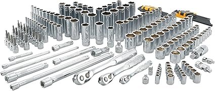 DEWALT Mechanics Tool Set SAE and Metric 12 14 38 Drive Sizes 192Piece (DWMT75049)
