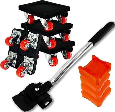 Furniture Movers with Wheels 9 Set Furniture Lifter Tool 360° Rotation Wheels Furniture Dolly 680 Lbs Capacity Furniture Lifters for Heavy Furniture Refrigerator Sofa Cabinet Black