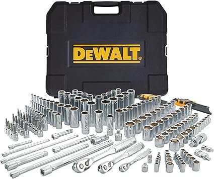 DEWALT Mechanics Tool Set SAE and Metric 12 14 38 Drive Sizes 192Piece (DWMT75049)